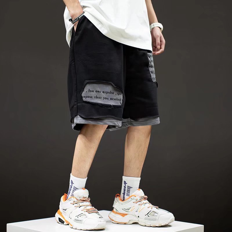 Quần Short Thể Thao Giả Hai Lớp Dáng Rộng Phong Cách Hip Hop Thời Trang Mùa Hè Cho Nam