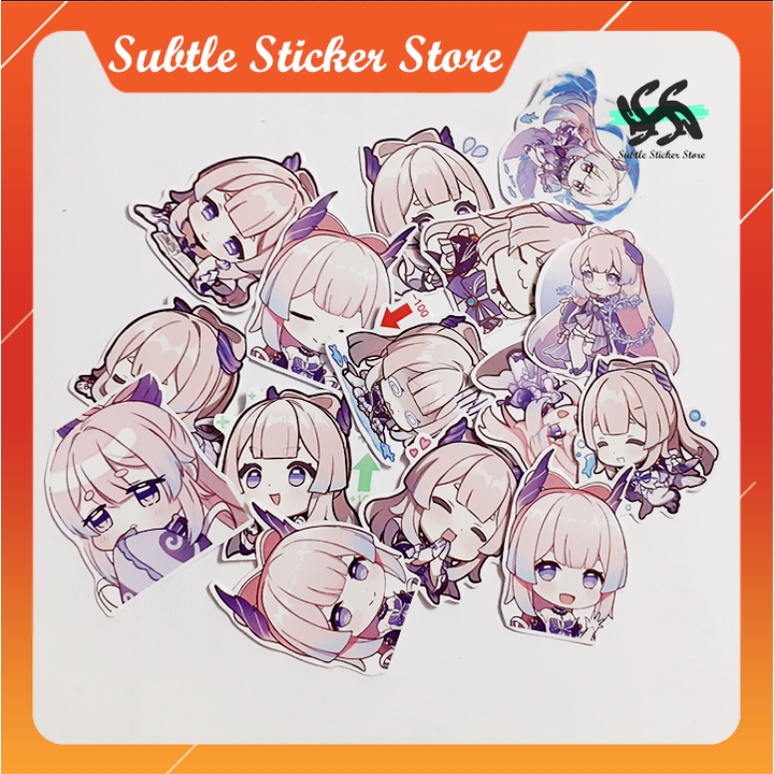 - Set 10/15 Sticker Sangonomiya Kokomi hình dán chibi game genshin dán trang trí decor siêu đẹp