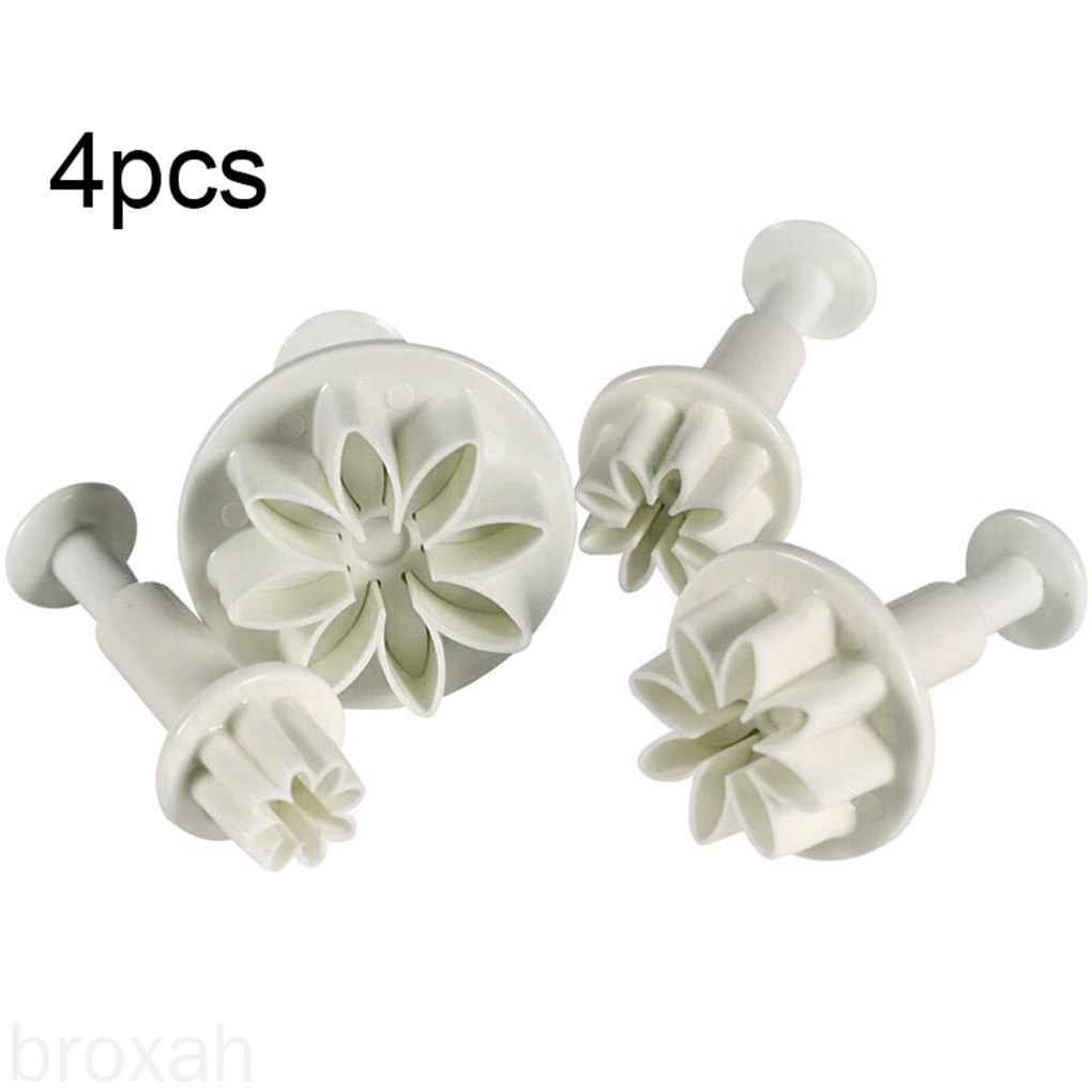Set 4 Khuôn Nhấn Tạo Họa Tiết Trang Trí Bánh