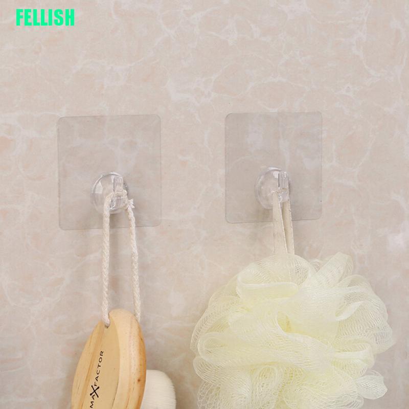 Bộ 4 Móc Treo Đồ Dán Tường Trong Suốt Chịu Được 2kg