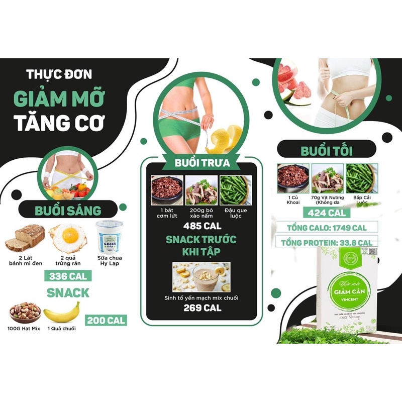 Giảm cân VINCENT liệu trình 30 ngày tặng ngay 20 viên detox mỡ bụng hỗ trợ giảm từ 3-7kg an toàn- hiệu quả