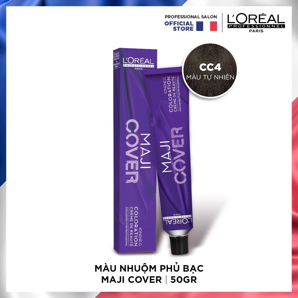 Màu nhuộm phủ bạc Majicover MAJICOVER COOL 4 AS 50ml + Oxy 120ml + Chén cọ nhuộm