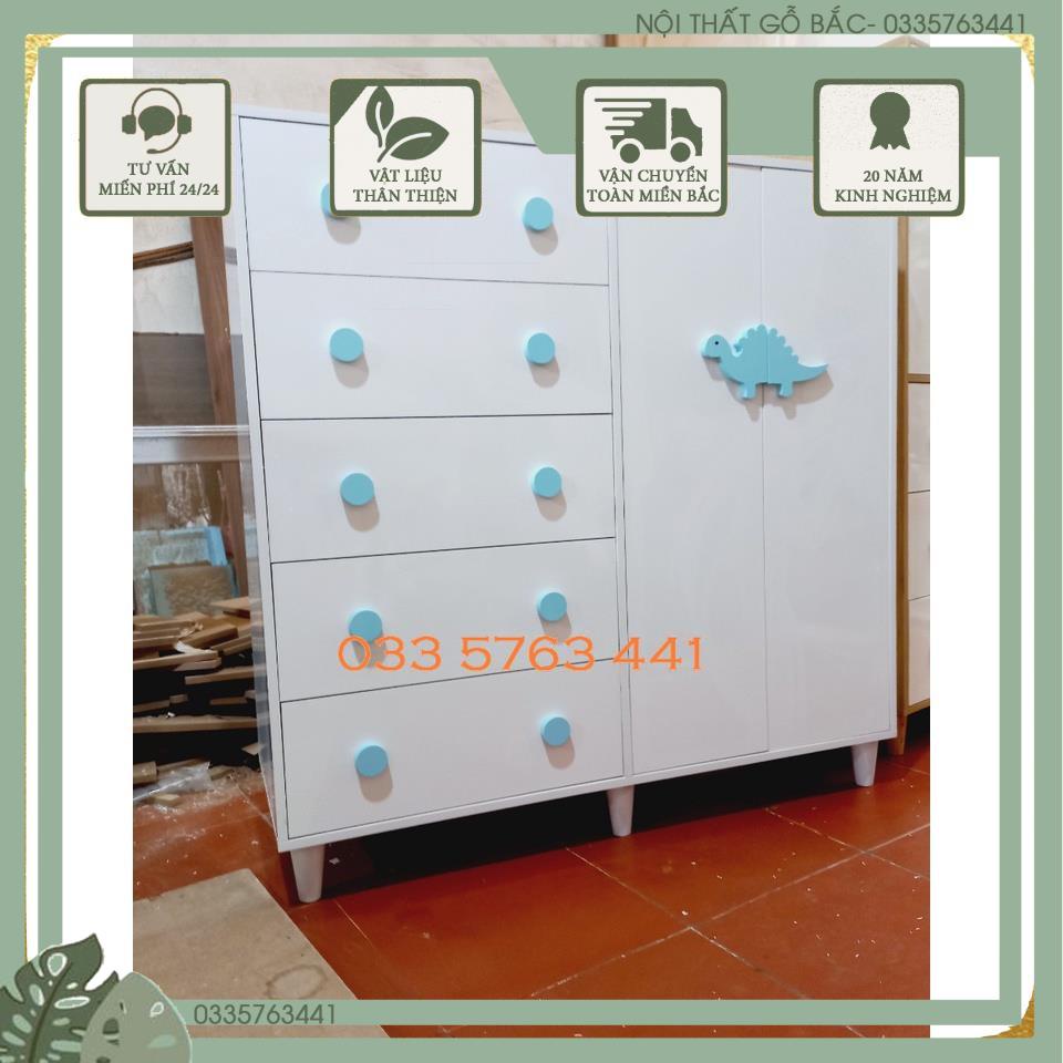 Tủ quần áo gỗ dành cho bé kích thước 120x120cm màu sắc đáng yêu - giá gốc tại xưởng
