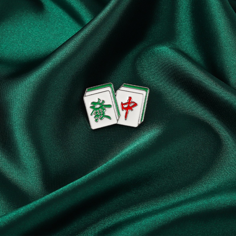 Huy Hiệu Cài Áo Hình Mạt Chược Thời Trang