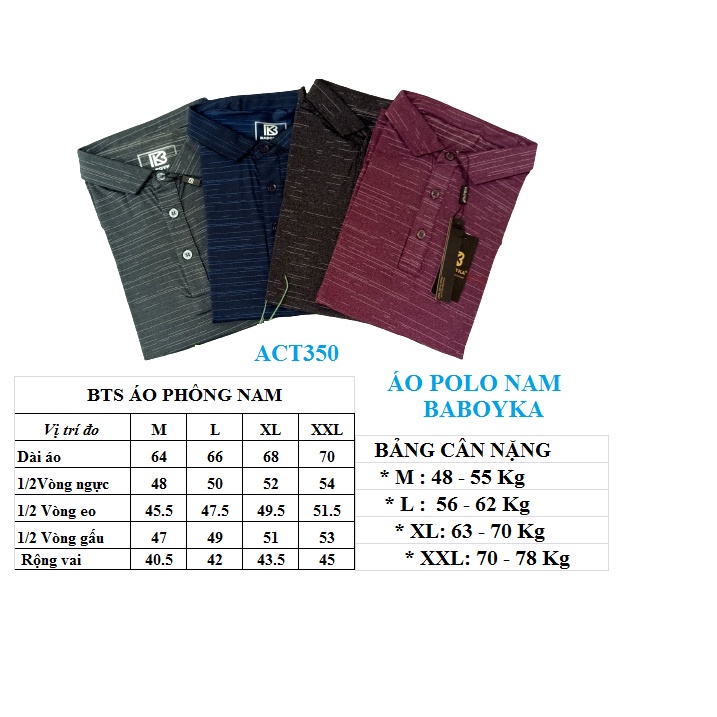 ÁO POLO BABOYKA, ÁO CỔ TRỤ NAM [ACT350] | BigBuy360 - bigbuy360.vn