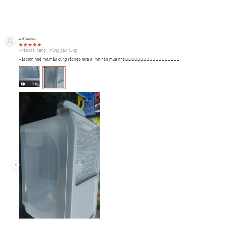 Thùng nhựa đựng gạo thông minh 10kg - 15kg đa năng đựng ngũ cốc có bánh xe