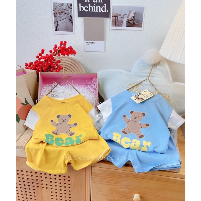 bộ gấu bear tay trắng bé trai