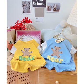 bộ gấu bear tay trắng bé trai