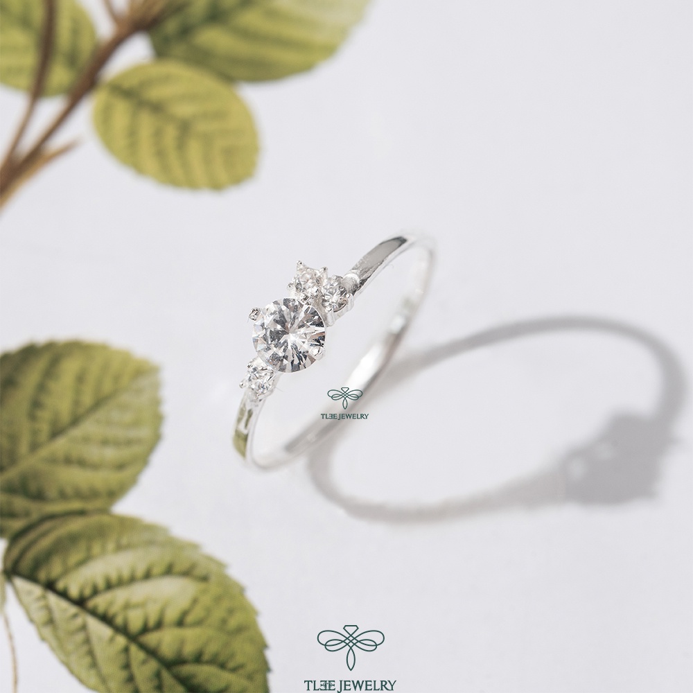 Nhẫn bạc nữ TLEE ba viên đá cách điệu sang trọng TleeJewelry A0209
