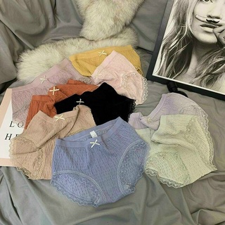 Quần lót nữ cotton viền ren quần lót cotton đính nơ siêu cute
