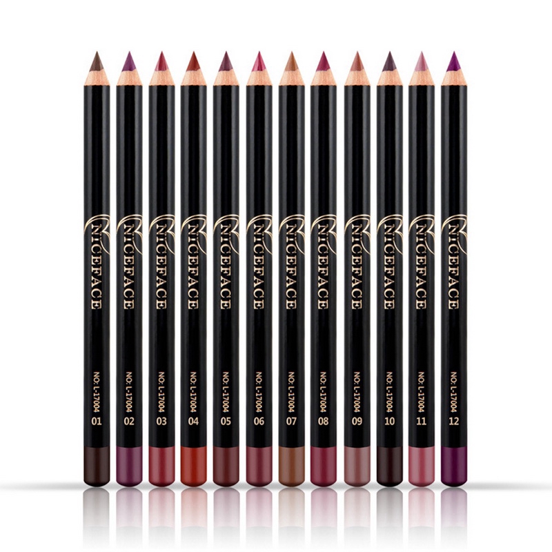 [Hàng mới về] Bút chì kẻ viền môi hiệu ứng lì gồm 12 màu hiệu NICE FACE | BigBuy360 - bigbuy360.vn