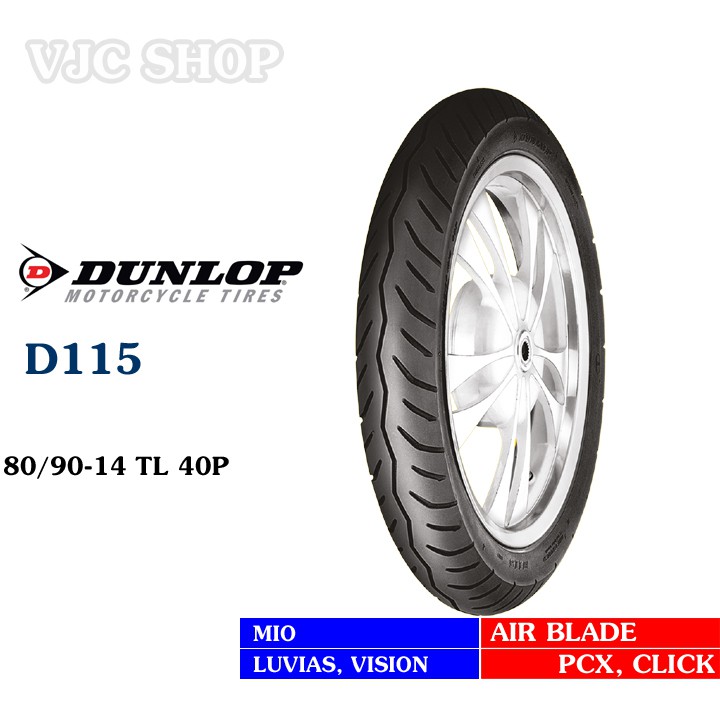 Lốp Dunlop cho xe Honda Airblade 110 (Lốp trước D115 80/90-14 hoặc lốp sau D115 90/90-14)