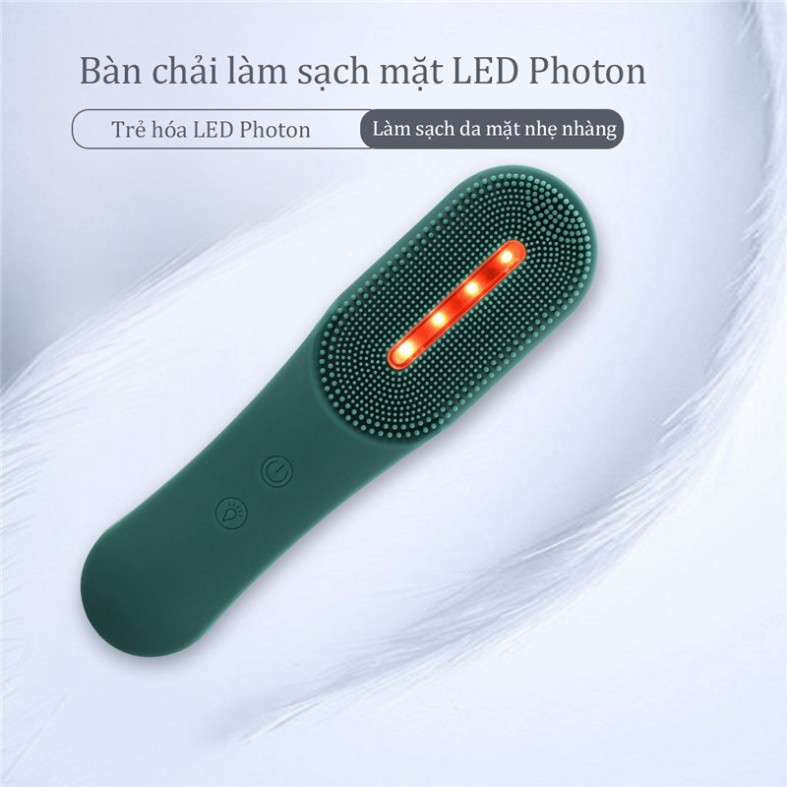 Máy mát xa rửa mặt CkeyiN MR527 mini không dây bằng chất liệu silicon mềm tích hợp đèn LED Photon chất lượng cao