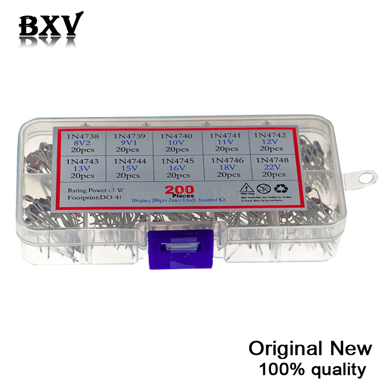 Bộ 20 Đi Ốt Zener Diode Nhiều Loại 3.3V 3.6V 3.9V 4.3V 4.7V 5.1V 5.6V 6.2V 6.8V 7.5V