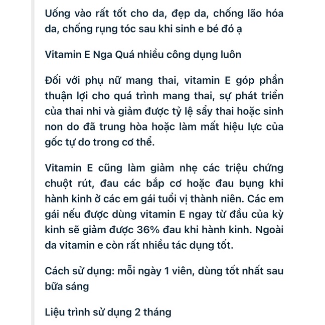 Vitamin E đỏ 400mg Nga