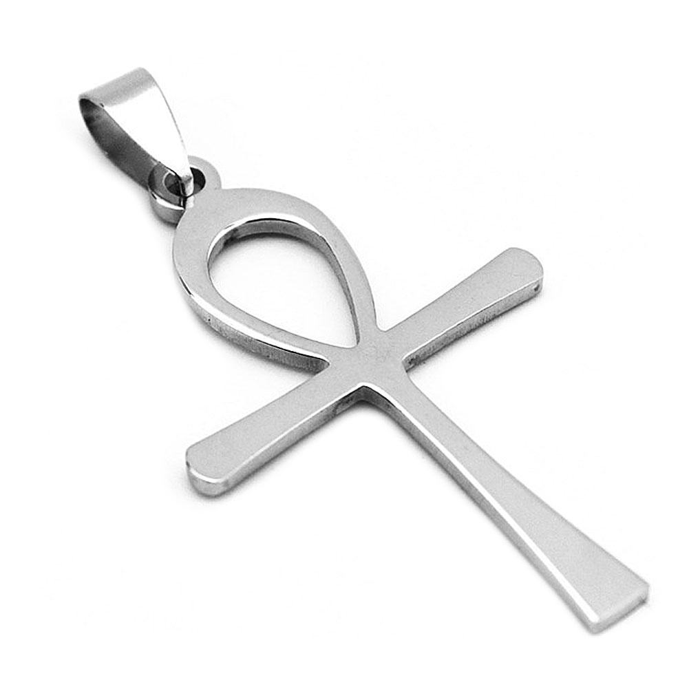 Dây chuyền mặt hình cây thánh giá dây da giả phong cách punk cá tính thời trang