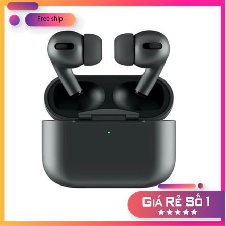 Tai nghe Bluetooth mầu đen nhám huyền bí phiên bản pro, Có chống ồn, đỏi tên, Định vị, Sạc không dây.