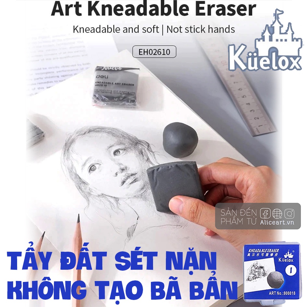 Gôm Tẩy Đất Sét Kuelox, Marie's, Faber-Castell Tẩy Than Chì Chất Lượng Cao