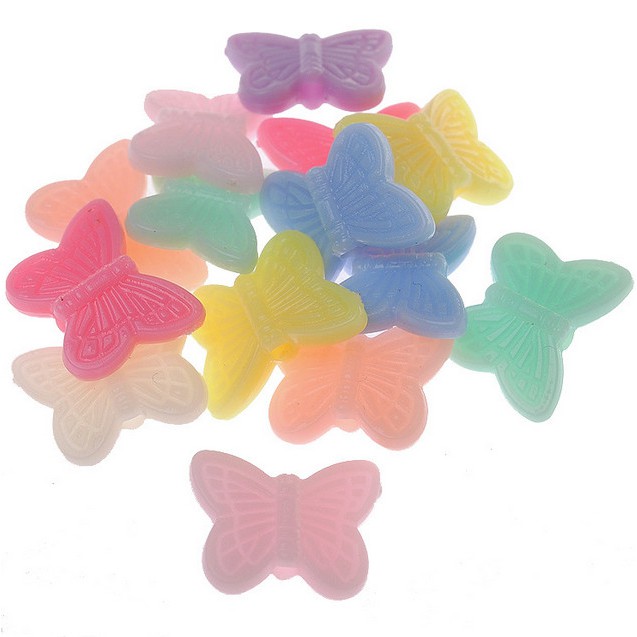 Set 50 Mặt Phụ Kiện Hình Bướm 11x14mm Làm Trang Sức Nhiều Màu Sắc