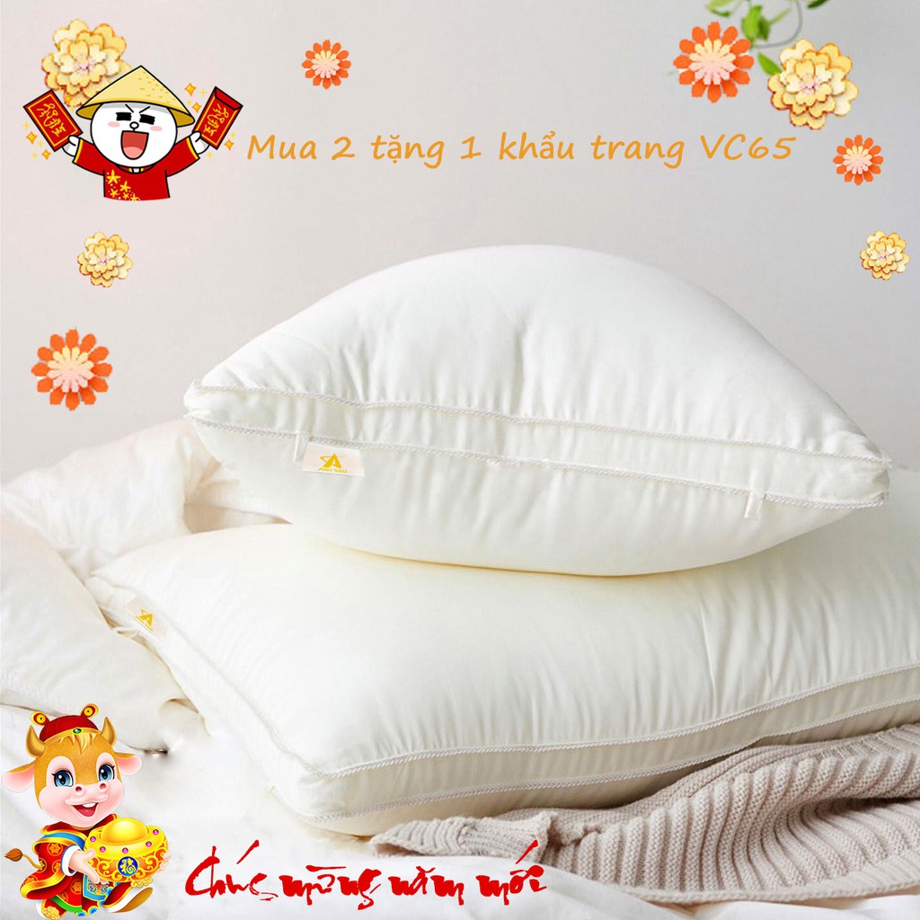 [MUA 2 TẶNG QUÀ] 1 Gối Lông Vũ Mircrofiber Cao Cấp Ánh Sao - KT: 47x67cm/ 57x77cm - Đạt chuẩn OEKO-TEK an toàn sức khỏe