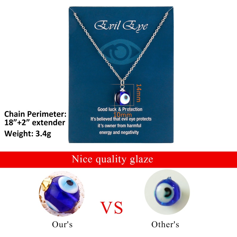 Vòng cổ Mặt Kính Bùa May Mắn Khắc Chữ Good Luck Cho Nam Và Nữ
