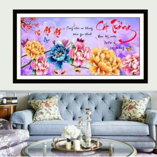 Tranh đính đá cát tường 100x53cm - vs311