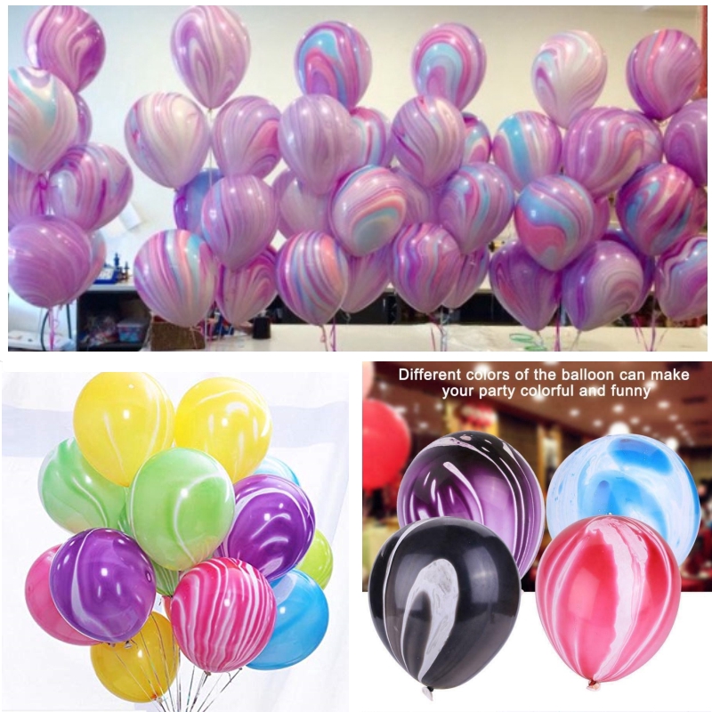 Set 10 bong bóng 12 inch họa tiết đá cẩm thạch trang trí tiệc cưới / sinh nhật