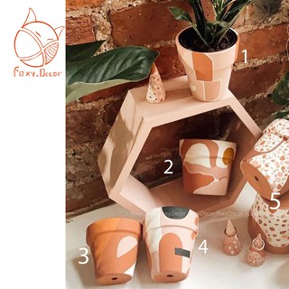 [🌵🌈Chậu đất nung vẽ nghệ thuật Olden Concept phối màu Vintage🌈🌵] - nhận vẽ theo yêu cầu (sỉ - lẻ)