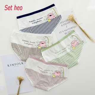Quần lót nữ dễ thương con heo tắm ( set 4c)- Đáy Cotton kháng khuẩn  – Đồ Lót vải mềm  (Free Size) | YAM Shop