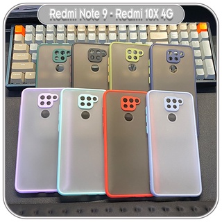 Ốp lưng cho Xiaomi Redmi Note 9 - Redmi 10X 4G trong nhám viền màu che camera
