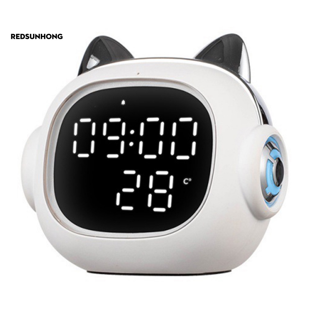 Loa Bluetooth Không Dây Tích Hợp Đồng Hồ Báo Thức Hình Mèo Hoạt Hình