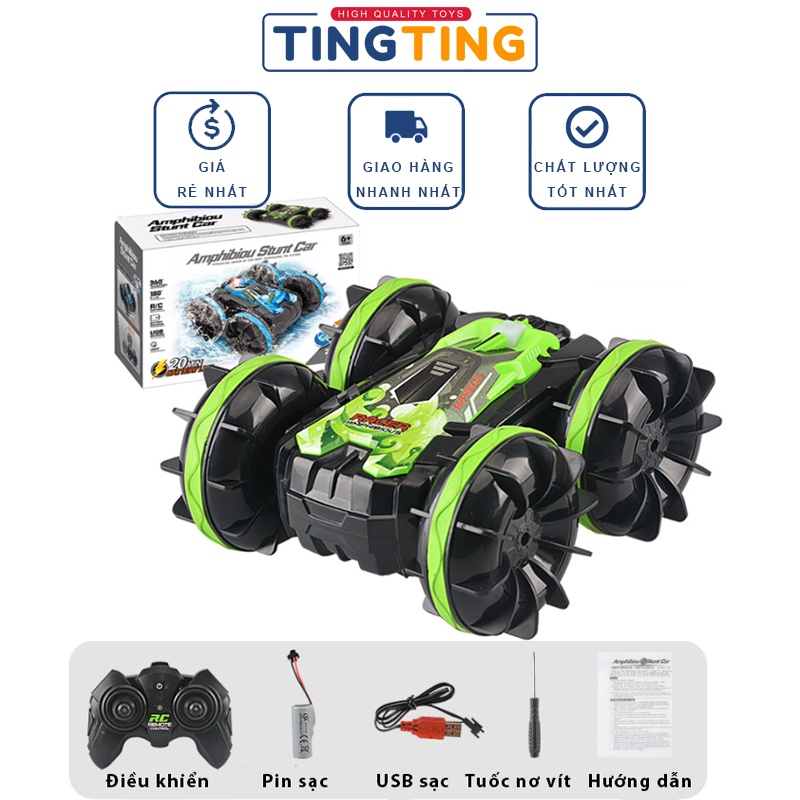 Đồ chơi siêu xe ô tô điều khiển từ xa nhào lộn, lội nước thông minh