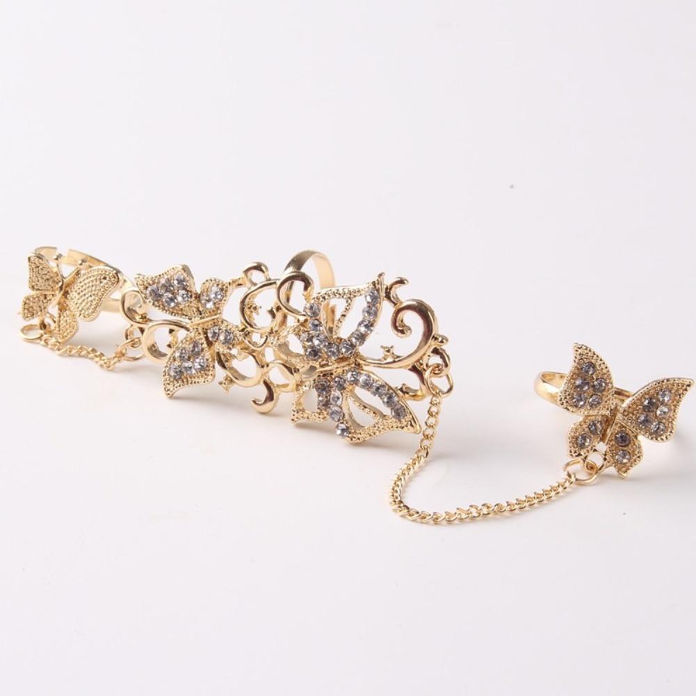 Nhẫn knuckle hình những chú bướm xinh xắn đính đá độc đáo dành cho nữ