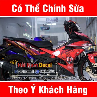 Tem Trùm Exciter 150 Đỏ Đen Chó Sói