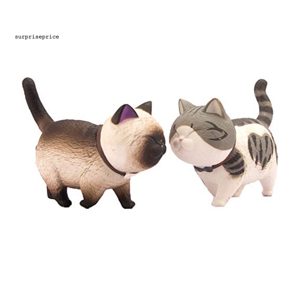 Set 9 búp bê hình mèo dễ thương xoay đầu trang trí bàn làm việc/bánh kem làm quà cho trẻ em