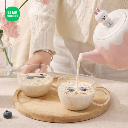 Bộ ấm pha trà và cà phê lLINE FRIENDS bằng gốm sứ chất lượng cao