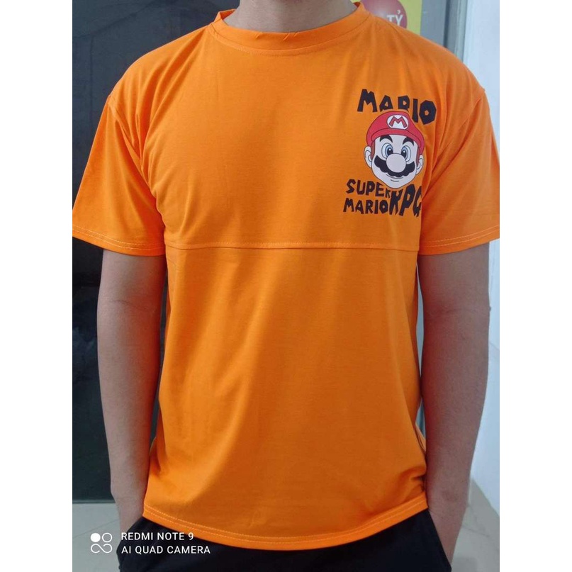 Áo thun Unisex form rộng có cả Bigsize in hình Mario. Áo phông tay lỡ vải cotton co giãn, thoáng mát, thấm hút mồ hôi