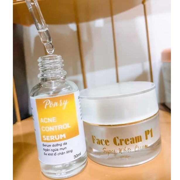 COMBO KEM FACE P1 & SERUM HA Dưỡng Trắng Da Mặt