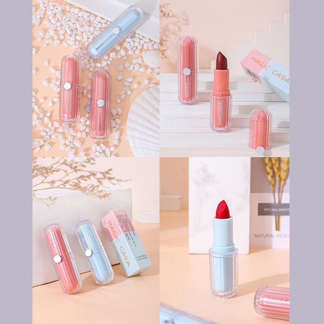 Son thỏi lì Magic Casa ☘️Freeship☘️ lâu trôi, chống thấm nước, giữ ẩm cho đôi môi | BigBuy360 - bigbuy360.vn