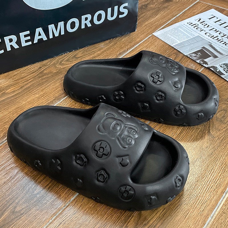 Dép bánh mì nữ dập nổi hình gấu chống thấm nước siêu đẹp