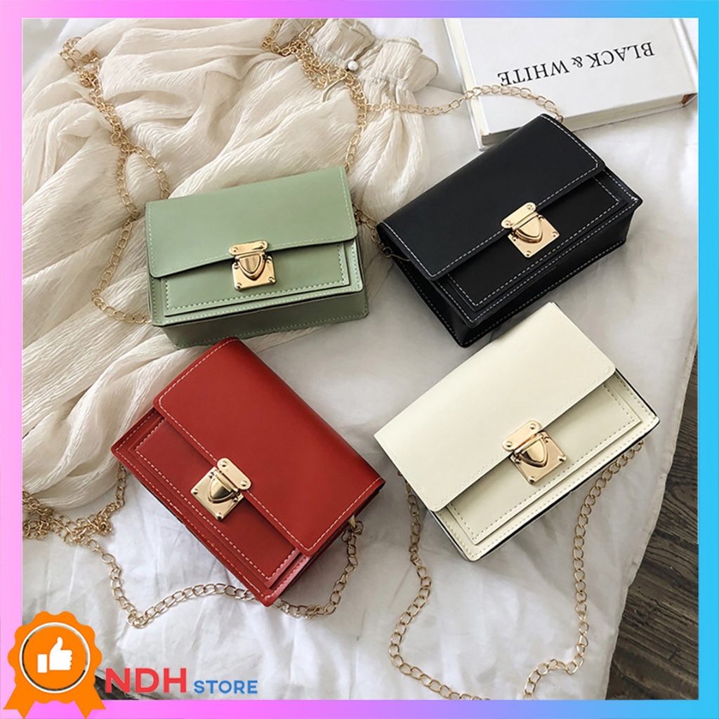 TÚI XÁCH NỮ ĐEO CHÉO THỜI TRANG MINI HOẠ TIẾT TRƠN (Nhiều màu) [Túi xách nữ, túi đeo chéo nữ]