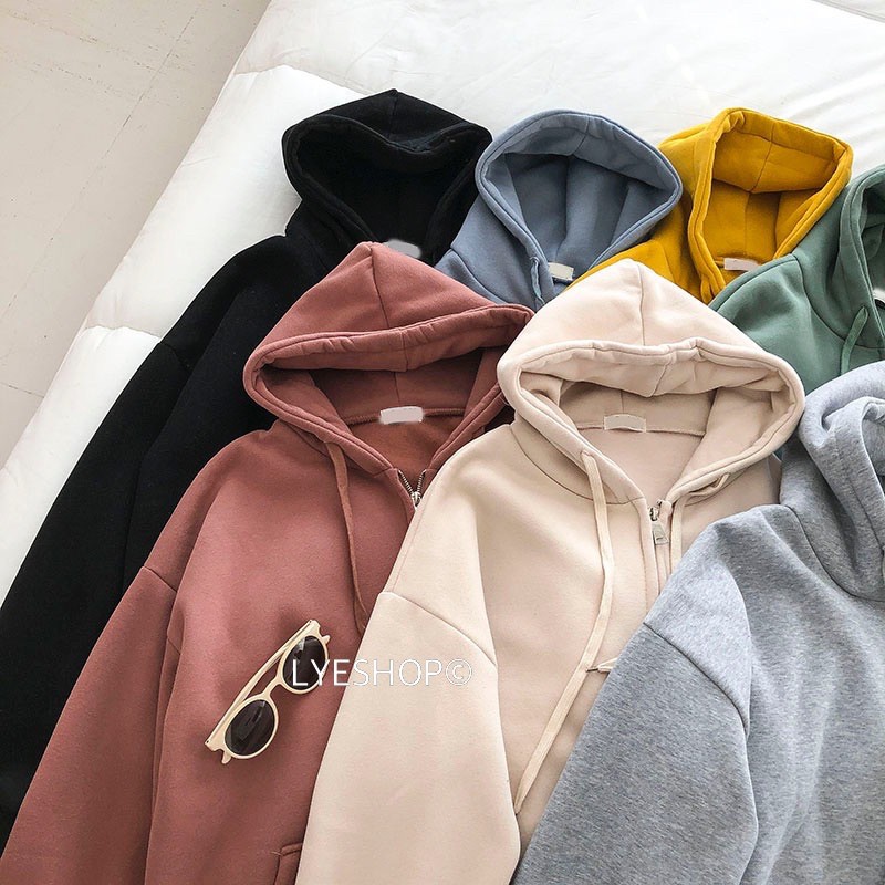 Áo khoác hoodie nỉ bông trơn | BigBuy360 - bigbuy360.vn