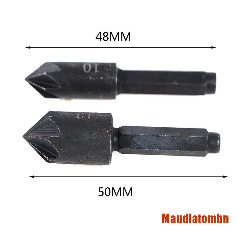 MAmbn 2PCS 7 Flute Sink Chamfer Cutter Countersink Drill Bit carbon steel 1/4 He