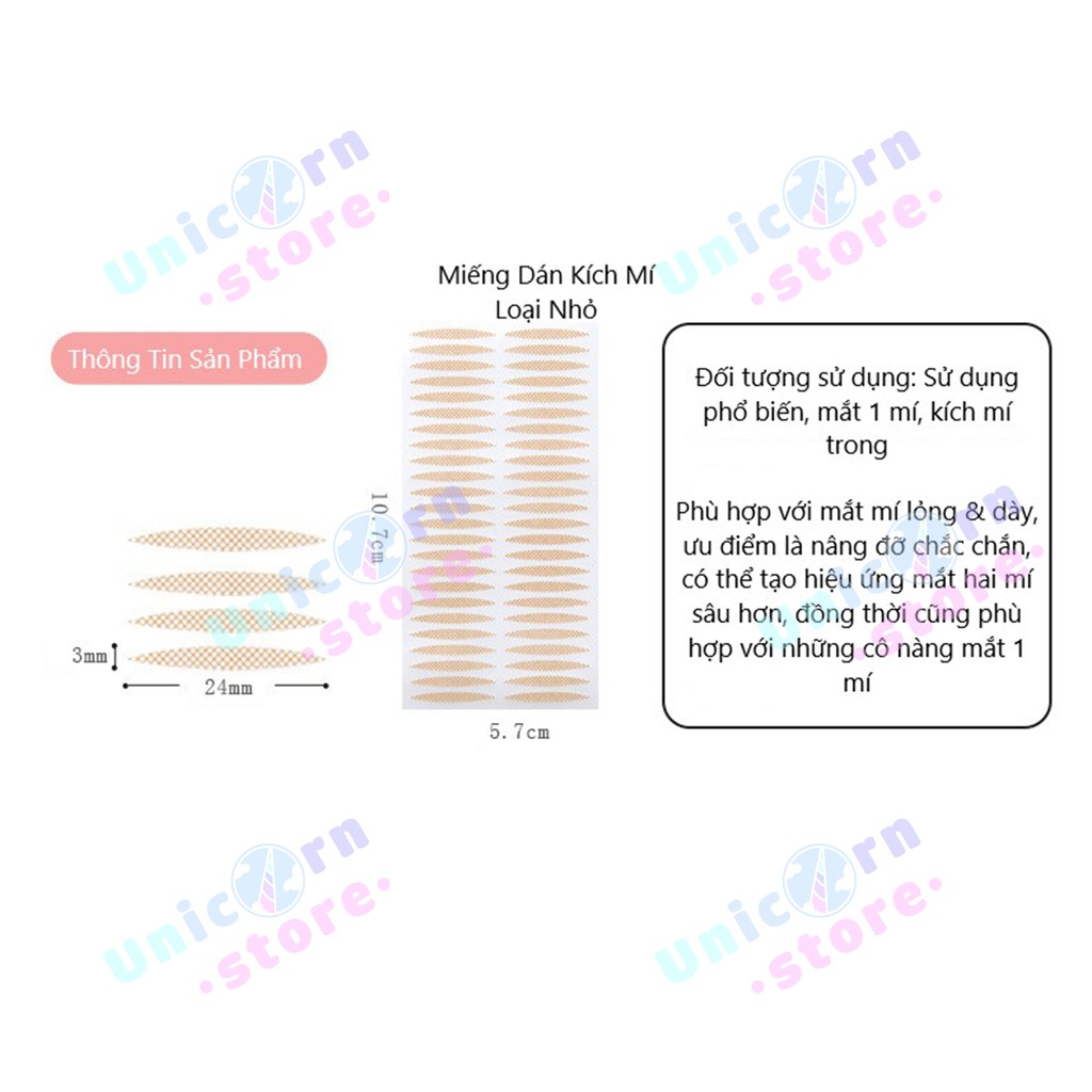 Miếng Dán Kích Mí Vô Hình Dạng Lưới Theo Tờ ( 48 miếng )