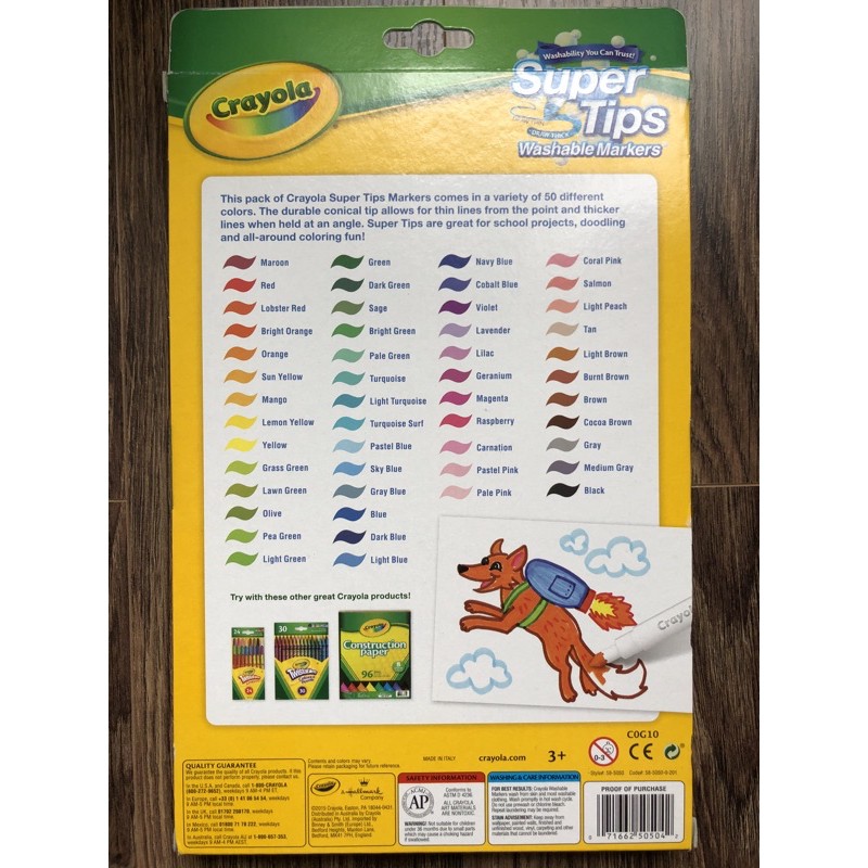 BÚT LÔNG TÔ MÀU NÉT MẢNH & DÀY CRAYOLA 50 CÂY