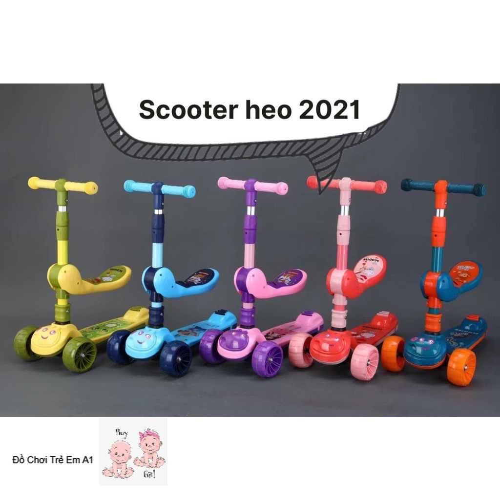 Xe Trượt Scooter Cao Cấp (Có Nhạc, Có Đèn), SCOOTER Cho Bé, Heo Peppa - XSH