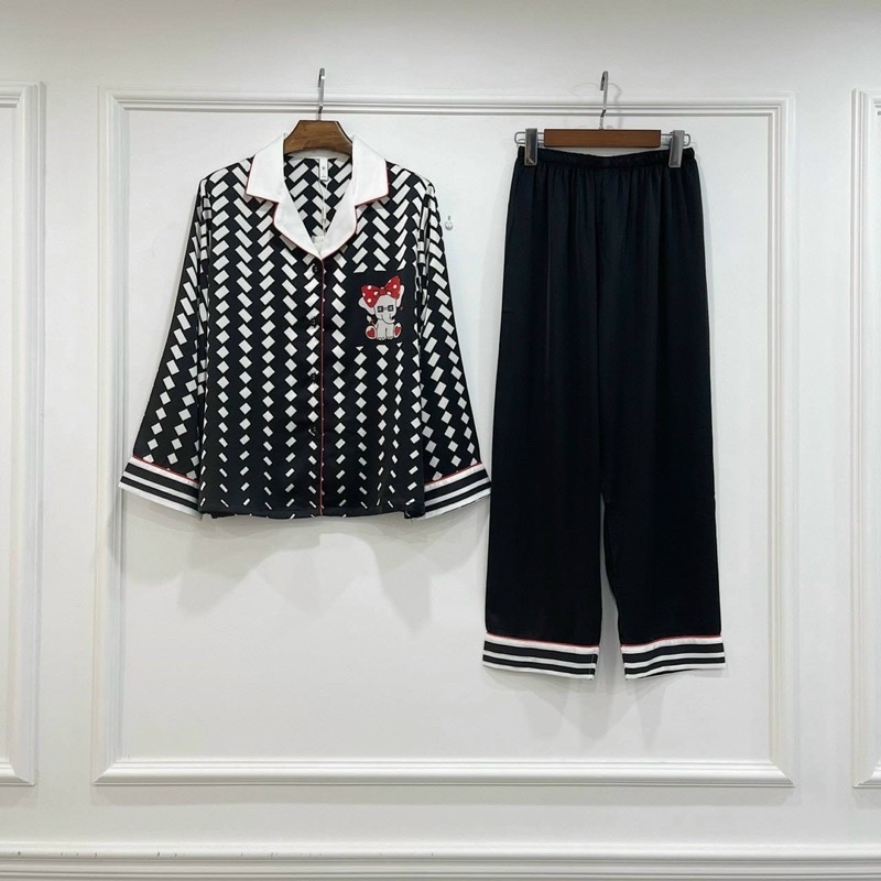 Đồ bộ pijama mặc nhà Lụa cho bạn nữ dưới 62kg hàng cao cấp