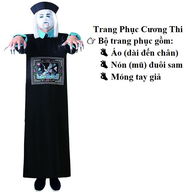 (Có Sẵn) Trang Phục Hoá Trang Halloween Cương Thi Dành Cho Người Lớn NoBrand