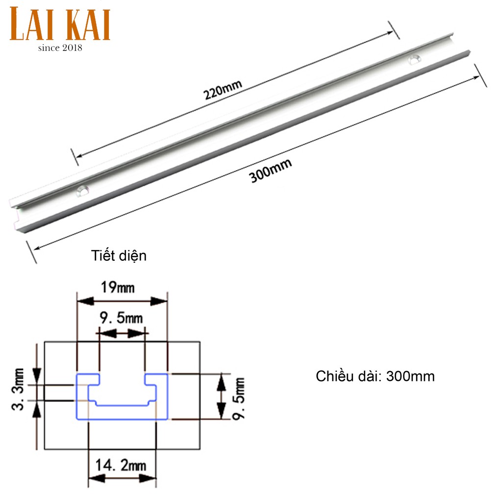 Ray trượt nhôm nhỏ 300 400 500mm