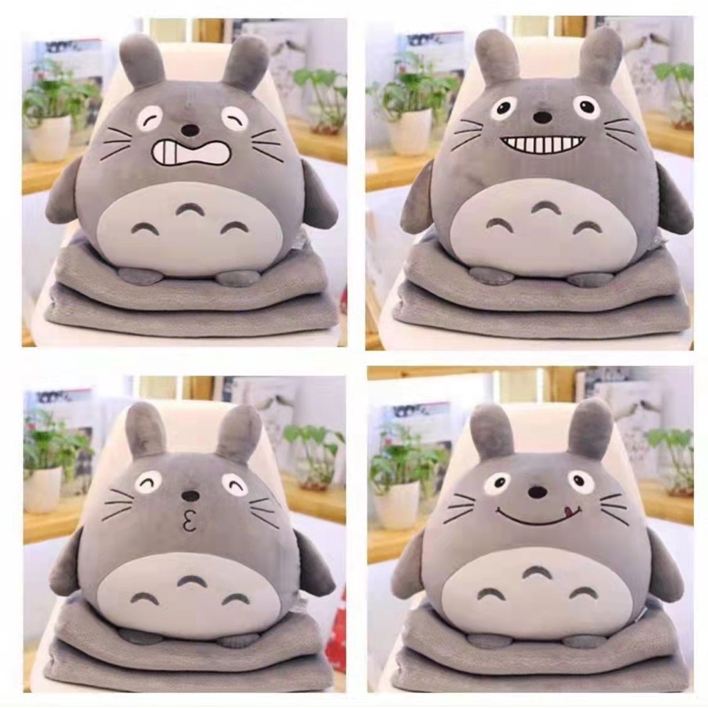 Gối văn phòng 3 trong 1 kèm chăn cho nữ gấu khủng long Totoro